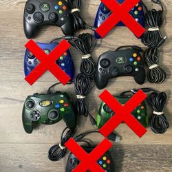 Original Xbox S Type Controllers + Offbrand Controller