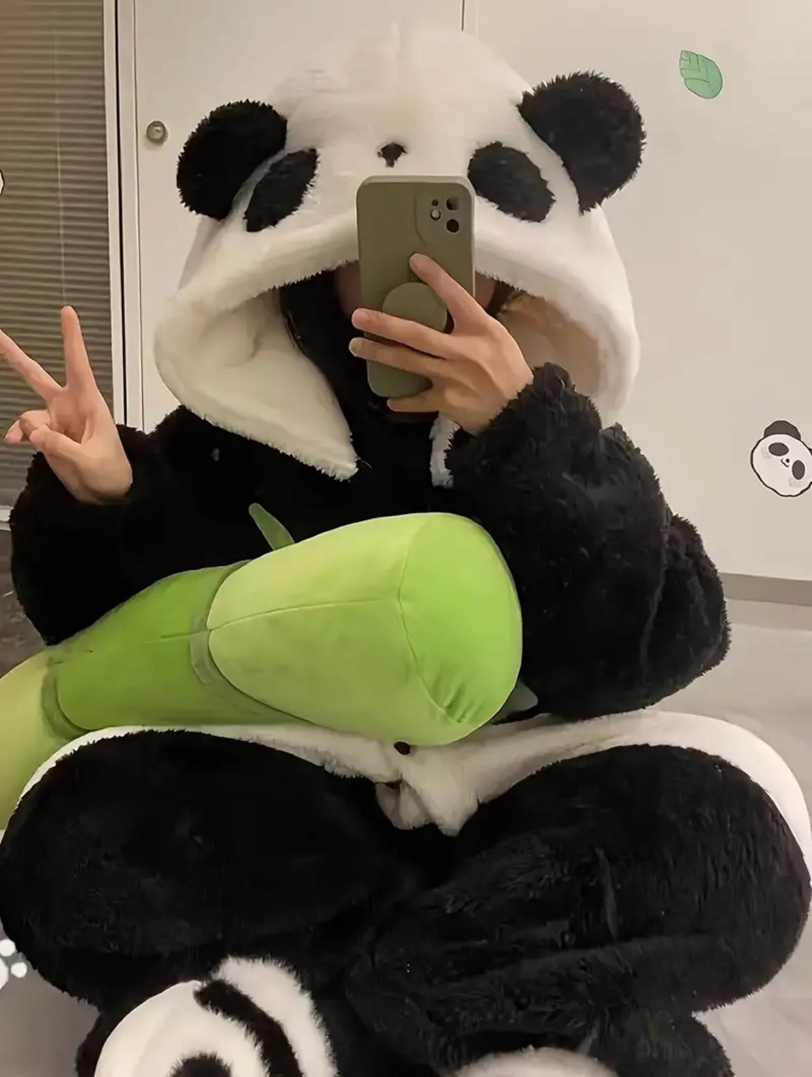 Adult Panda Hooded Robe - Fall/Winter Cartoon Print Polyester