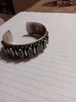 Sterling silver Navajo turquoise bracelet
