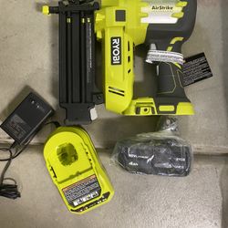 18v Ryobi Nailer Gun 18 Ga + 4 Amp Battery + Charger 