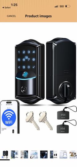 Smart WiFi Deadbolt Lock with Fingerprint Keypad