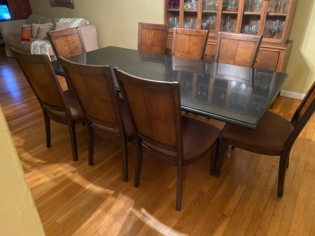 Beautiful Black Granite Table for 8 People for sale ASAP!
