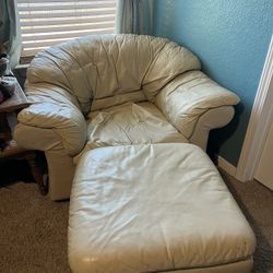Leather Chair And Ottoman 
