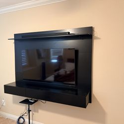Entertainment center wall mounted Modern With LED Lighting 