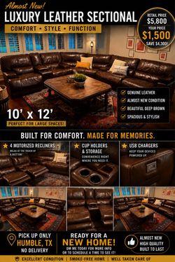 LEATHER SECTIONAL!