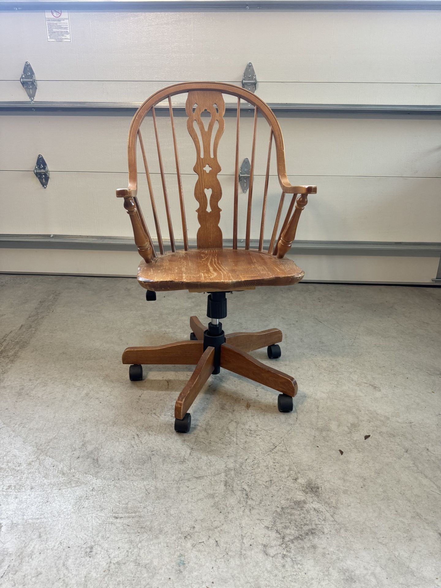 Rotating Height Adjustable Reclining Wooden Chair