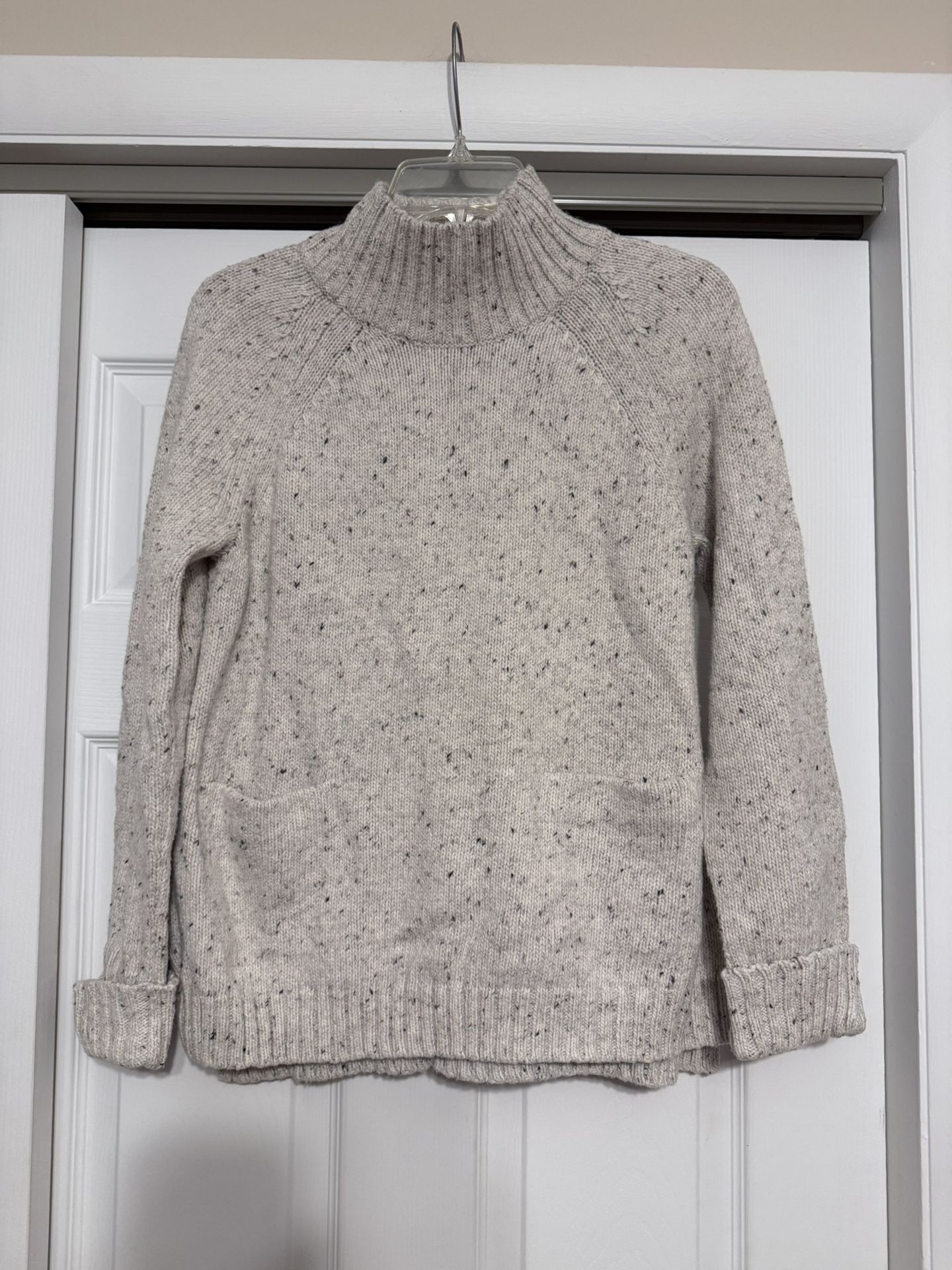 J. Jill Confetti Knit Turtleneck Chunky Cream Pullover Sweater - Size Small