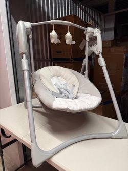 Open box Graco Slim Spaces Compact Baby Swing – Reign