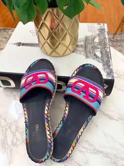 Valentino VLogo Espadrille Slide Sandals