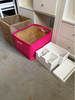 Storage Basket Set + Desk Organizer Inserts