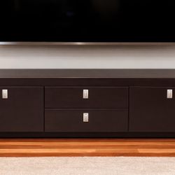 Modern Dark Wood TV Stand / Media Console – Great Condition