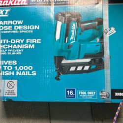 Makita 18volt LXT 2 1/2” Straight Finish Nailer 16ga Tool Only New 