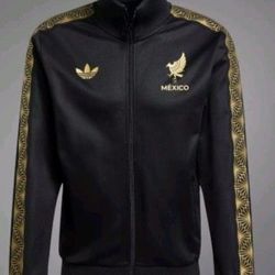  Mexico Gold Beckenbauer Track Top in Black and gold  $80 Cash Please!