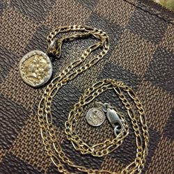 20" 14K GOLD FILLED FIGARO CHAIN/PENDANT