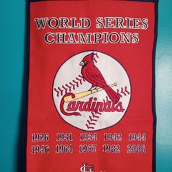 St Louis Cardinals Dynasty Champions Wool Banner 24 X 36
