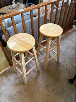 Natural Tan Wood barstools
