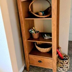 TALL WOODEN CORNER SHELF