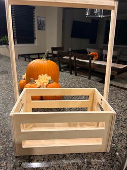Unfinished Wood Crate with Handle