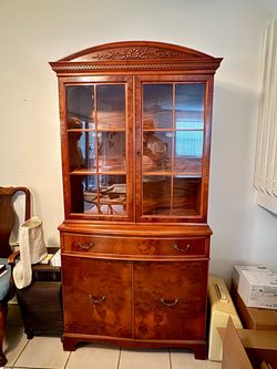 Vintage Mahogany China Cabinet Hutch