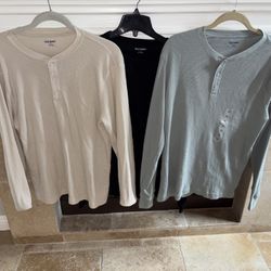 3 EUC Old Navy Men’s Thermal Waffle Shirts Size Medium 