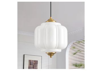 New - Vintage Milk Glass Pendant Light