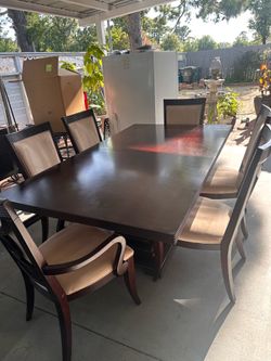 Table & 6 chairs and buffet table