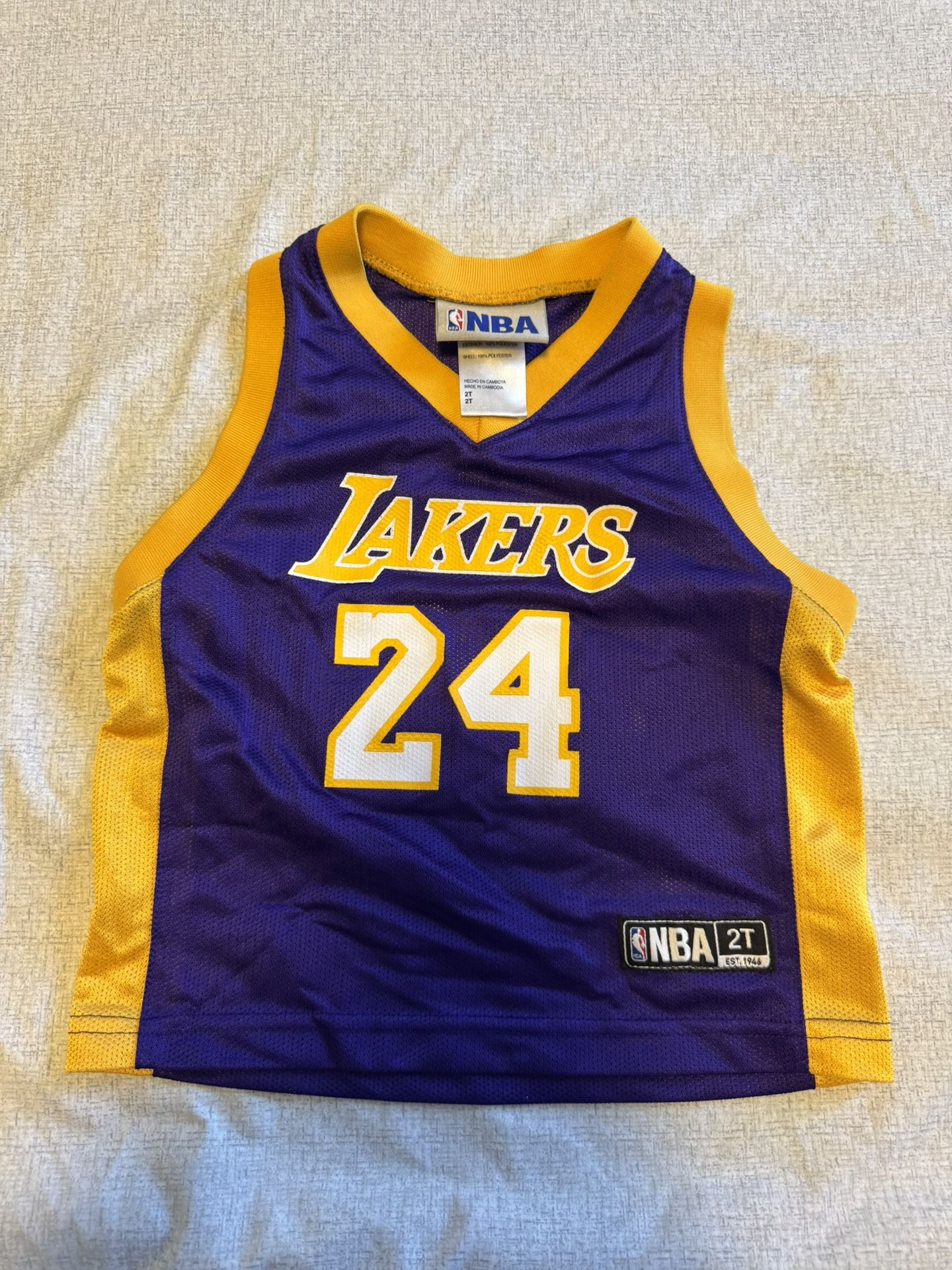 LA Lakers Size 2T Infant Toddler Kobe Bryant 24 Black Mamba Angeles Jersey