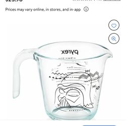 Pyrex Star Wars Darth Vader Glass Measuring Cup, Clear, 2 Cups