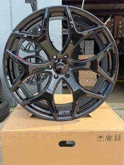 Gloss black shelby 24” rims with tires call for pri es