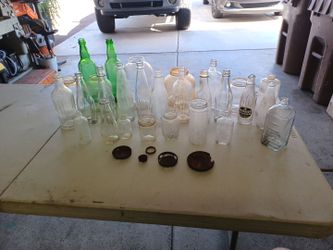 1930's to 1950's antique glass bottles.