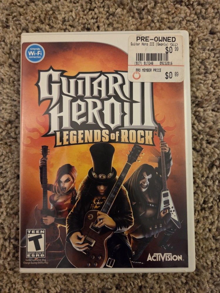 Guitar Hero III: Legends of Rock (Game Only) Nintendo Wii