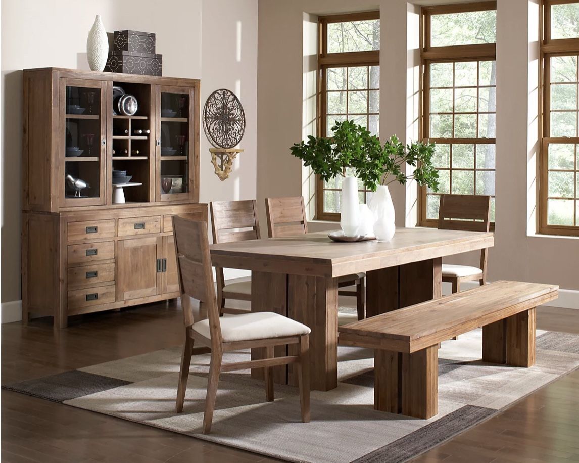 Cresent Fine Furniture 8 Piece Collection: Farm House Table + More!