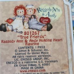 Authentic Raggedy Ann And Andy Figurine 801267 "True Friends "