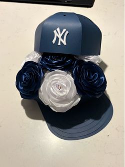 Baseball cap flower arrangement