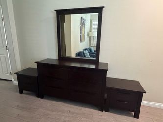 Dark Espresso Dresser,  Mirror, and Nightstand Set