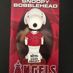 limited-edition 2010 Los Angeles Angels Snoopy bobblehead produced for a stadium giveaway.