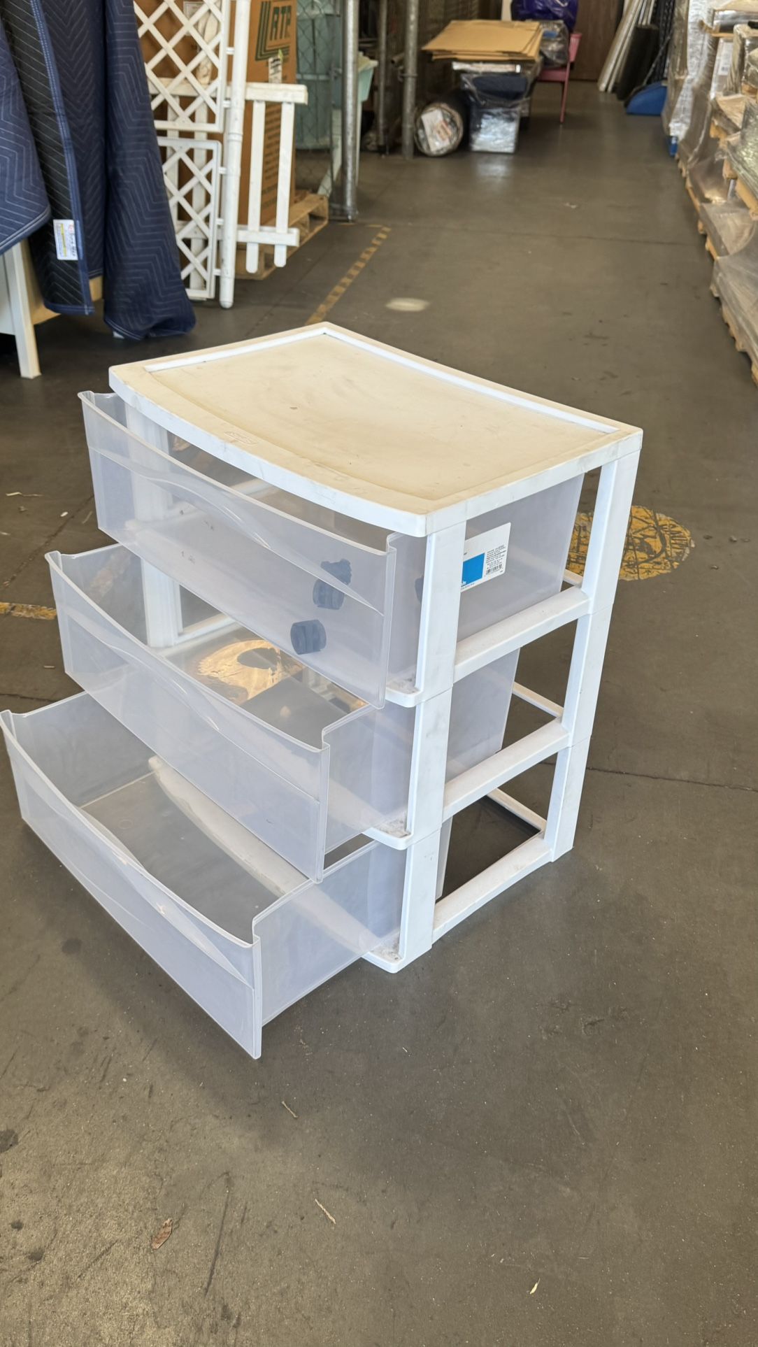 Wide 3-drawer cart