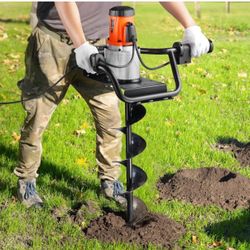 New Electric Post Hole Digger 1500W 140 RPM with 5.71 in Steel Auger Bit