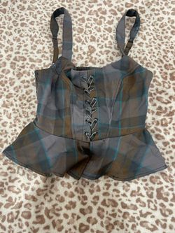 Outlander MacKenzie Tartan Plaid Peplum Corset Top