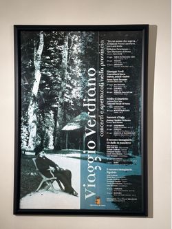 Professionally framed Italian concert poster, “Viaggio Verdiano”