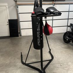 Boxing Bag Speed Bag With Gloves And Stand