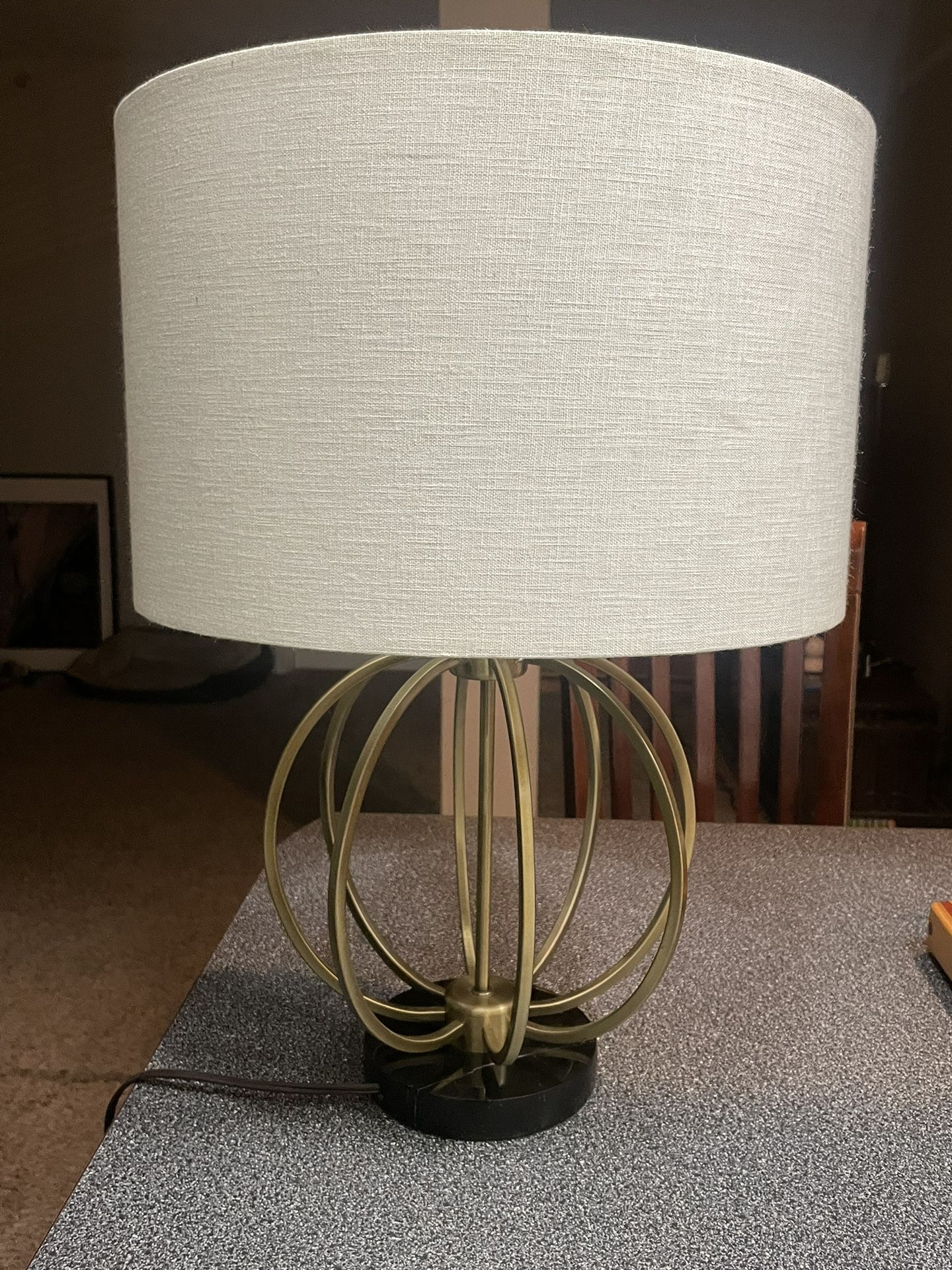End Table Lamp with Marble Base 