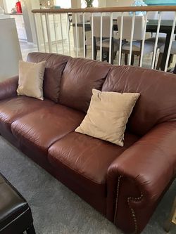 Soft Leather Burgandy Couch
