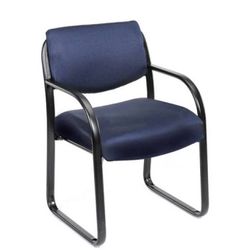 Set of 2 heavy duty office guest chairs - blue - NEW