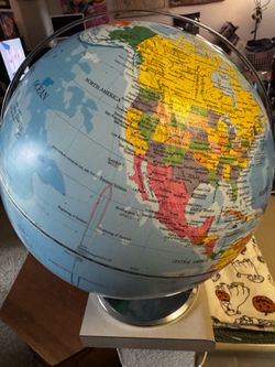 12 Inch Desktop World Globe with Blue Oceans