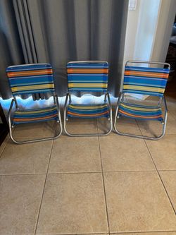 Set of 3 Folding Beach Chairs