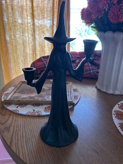 Faceless Witch Taper Candle Holder