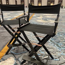 American Trails Extra-Wide Premium 30" Director's Chair Black Frame with Black Canvas, Bar Height