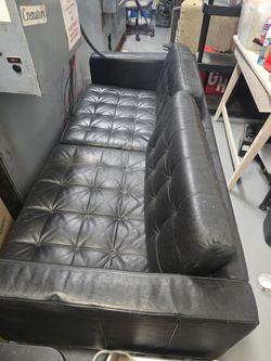 Black leather couch