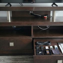 Modern Dark Wood TV Stand / Media Console – Solid Wood